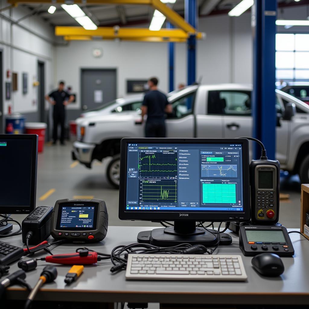 Modern diagnostic equipment in an Allentown PA auto repair shop