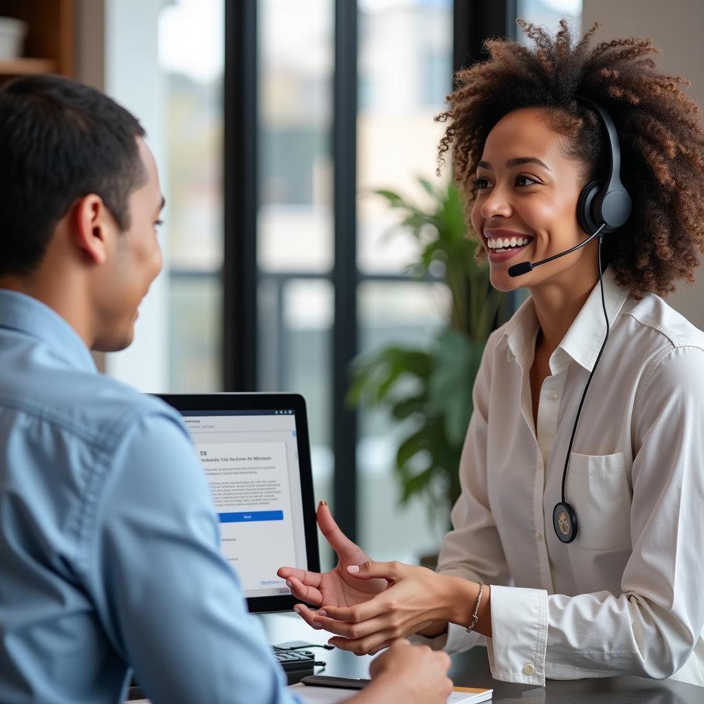 Ally Customer Service Representative Helping a Client