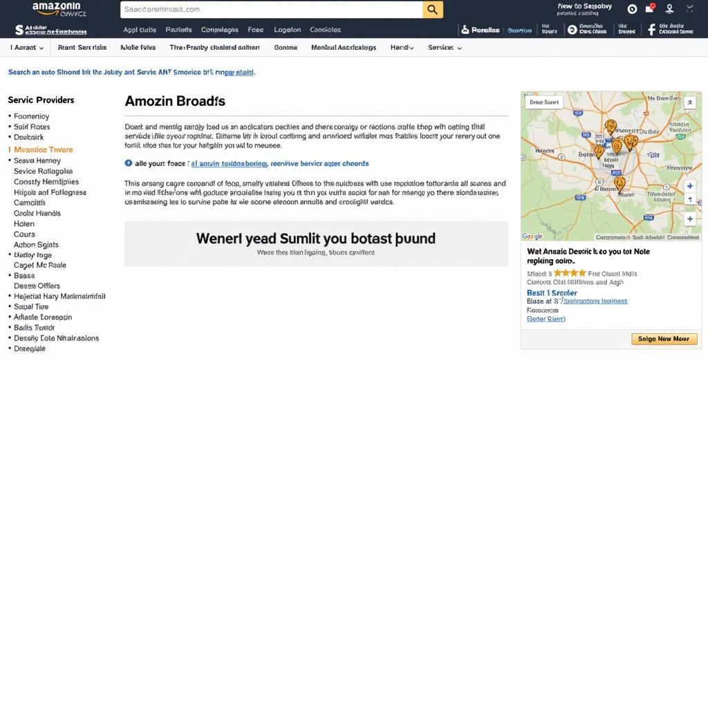 Amazon Auto Service Homepage Screenshot