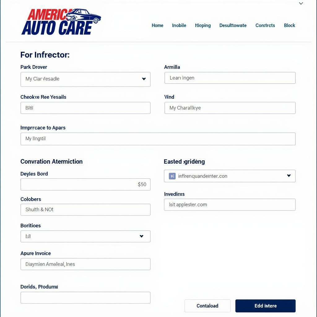 American Auto Care Claim Form Example