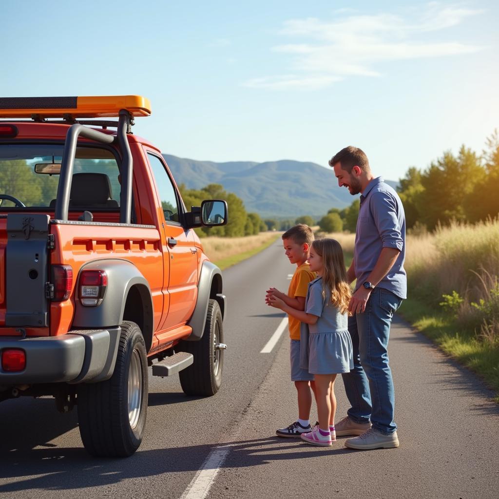 American Family Auto Insurance Roadside Assistance Scene