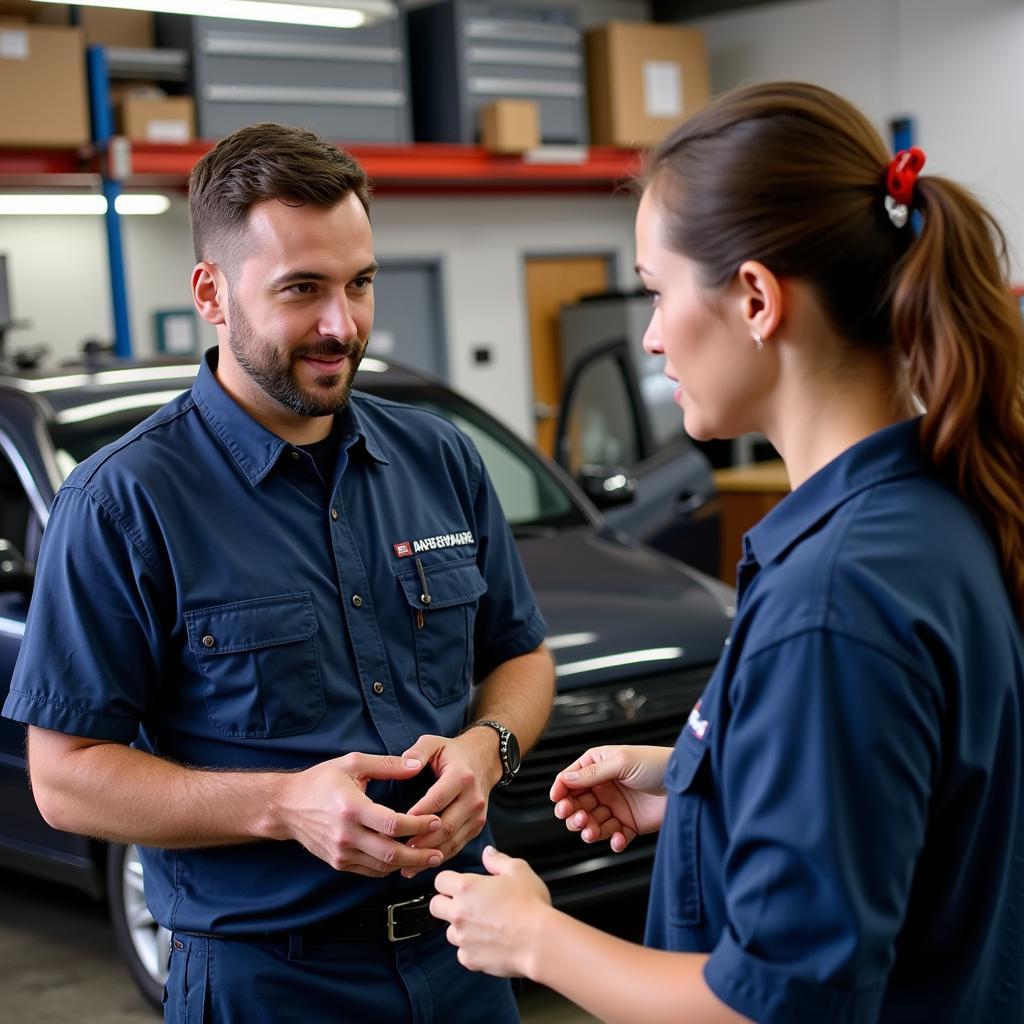 Technician Consulting with Customer