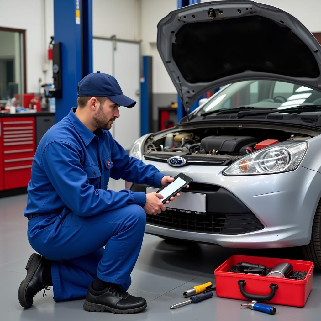 Mechanic Working on a Car in Boldmere