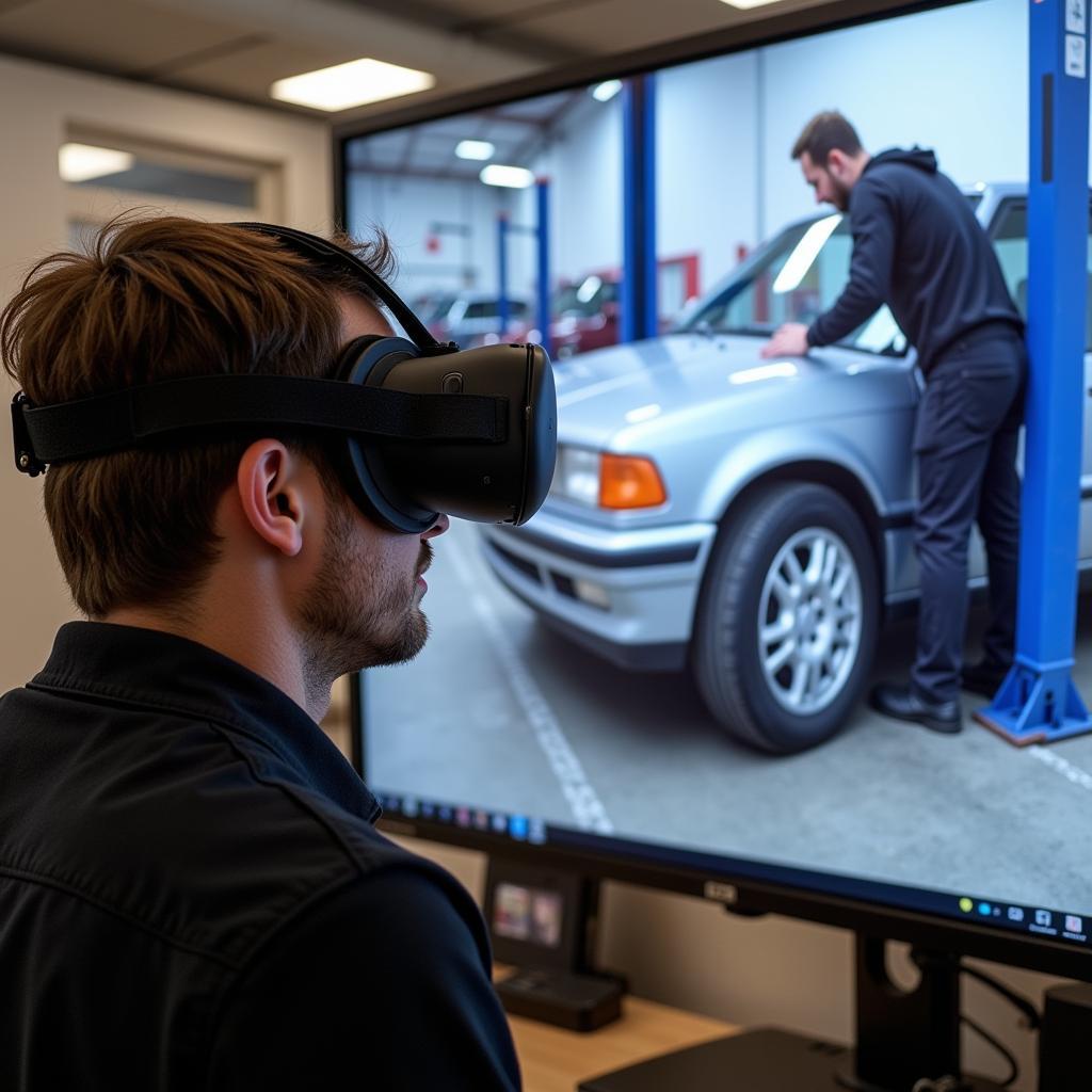 Customer Viewing Car Repair in VR