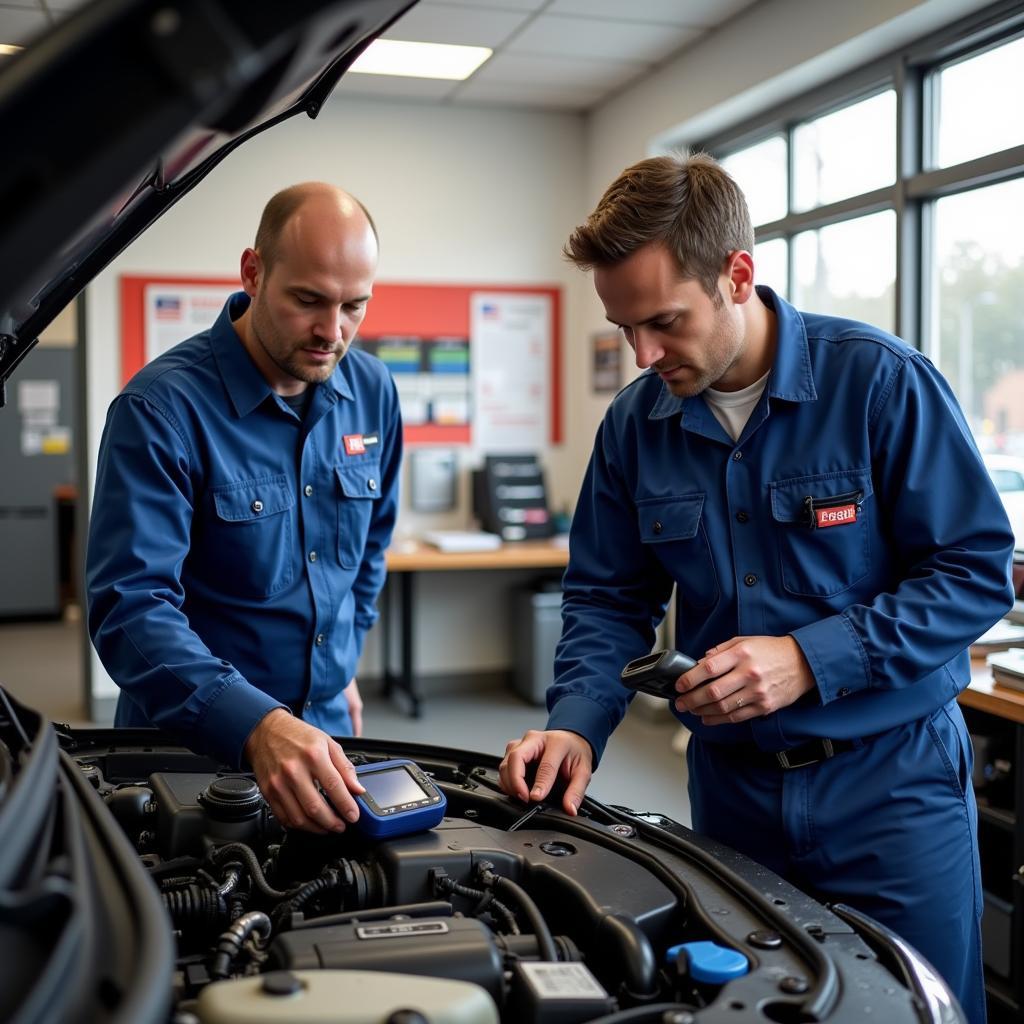 ASE Certified Technicians Working on a Car in Jamaica Plain