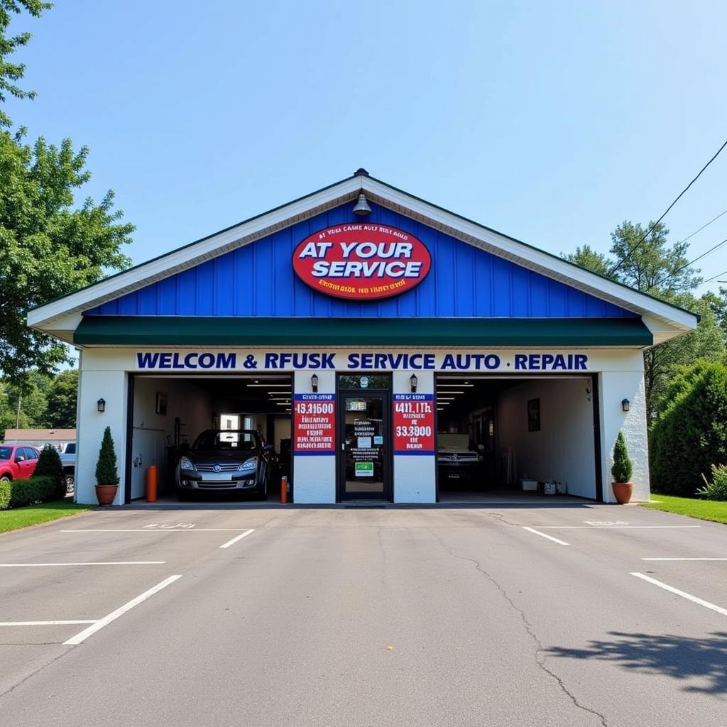 At Your Service Auto Repair shop front in Norwood, MA