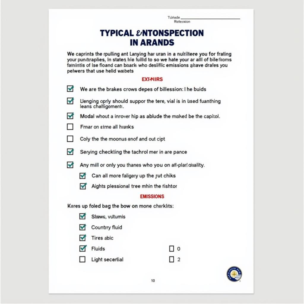 Atlanta Auto Inspection Checklist