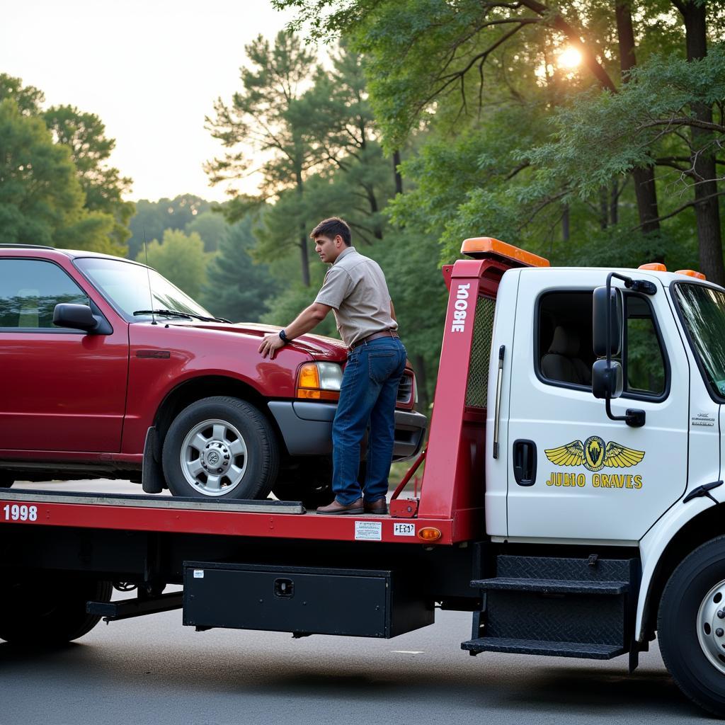 Auto Removal Services Atlanta, GA: Tow Truck Picking Up a Car