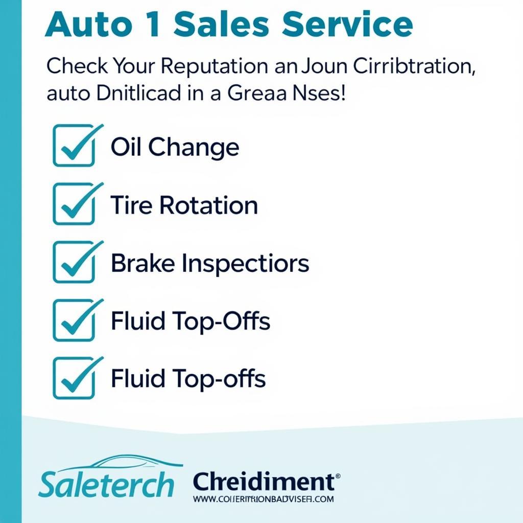 Auto 1 Sales Service Checklist