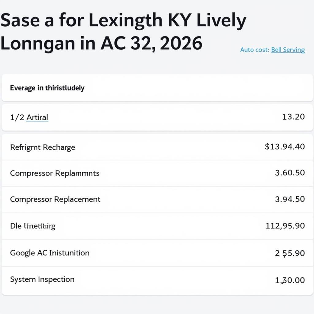 Auto AC Service Cost in Lexington, KY