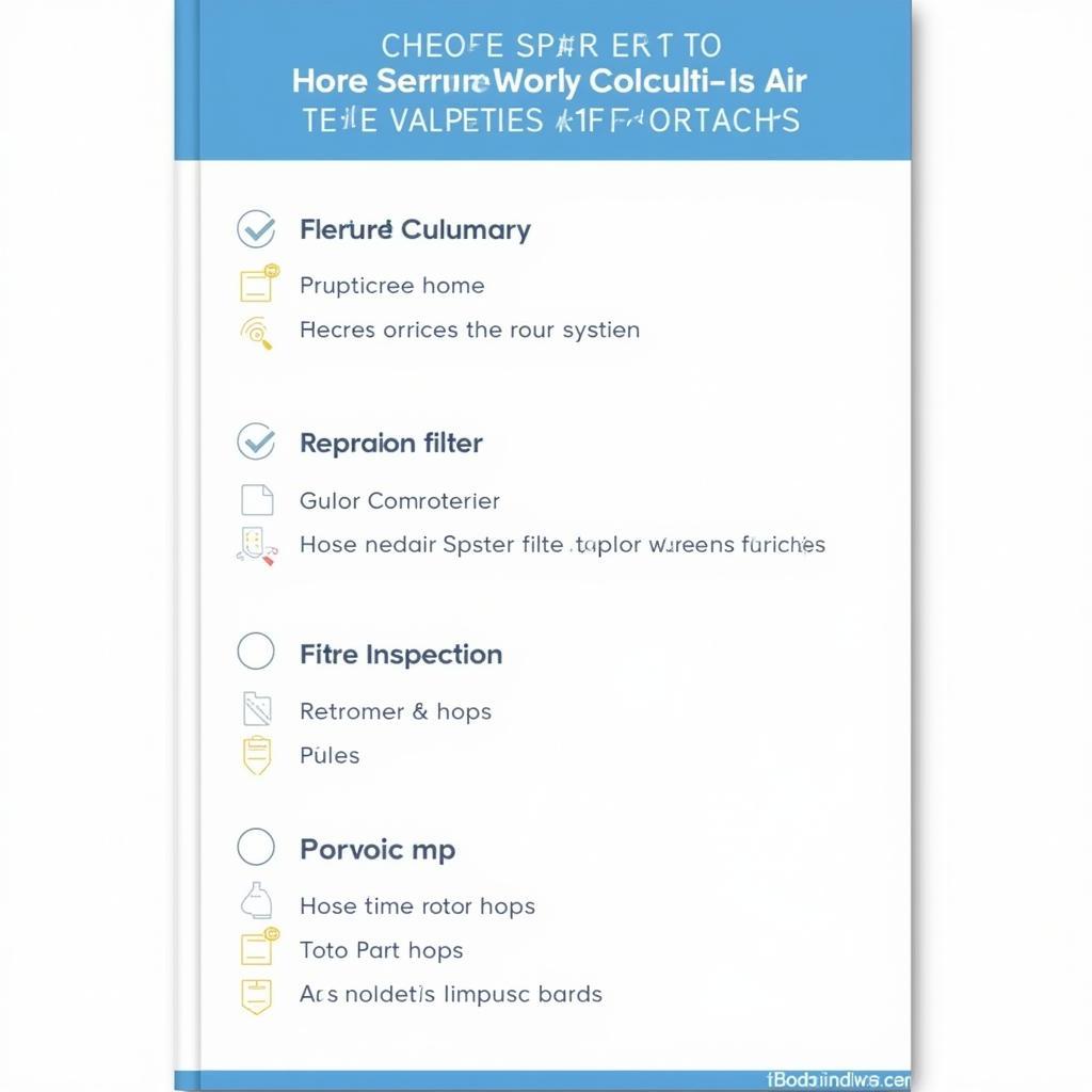 Auto Air and Vacuum Service Checklist