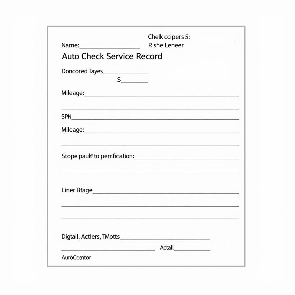 Example of Auto Check Service Records