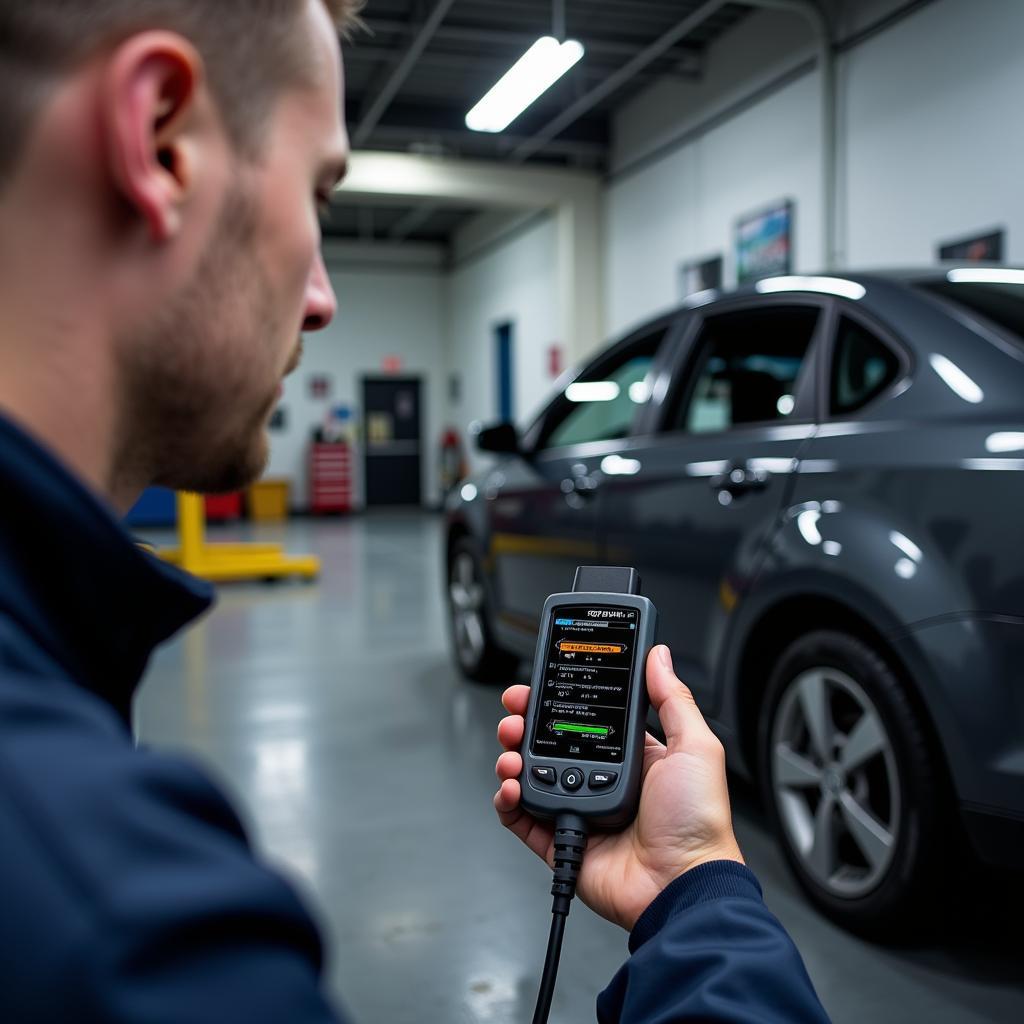 Auto diagnostic tools being used in a Richmond, CA repair shop