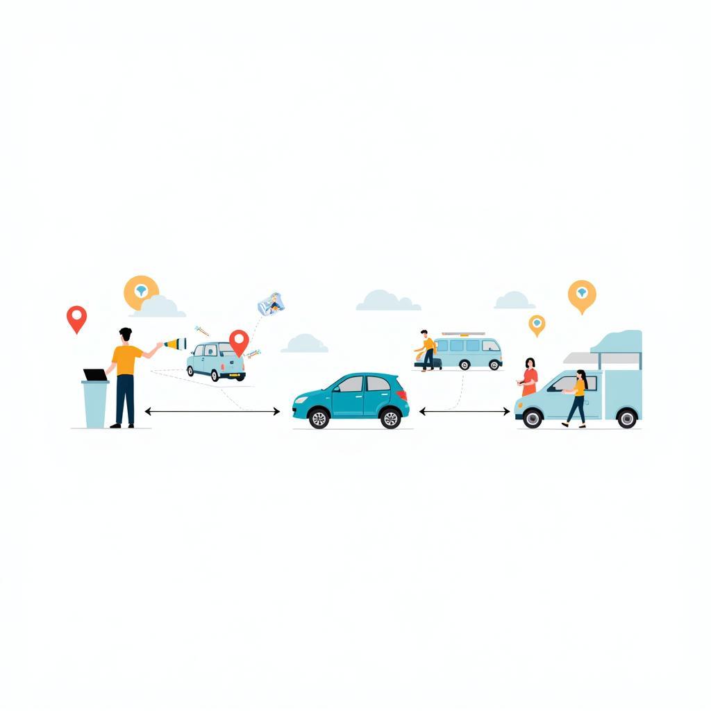 Auto Driveaway Service Process Illustration