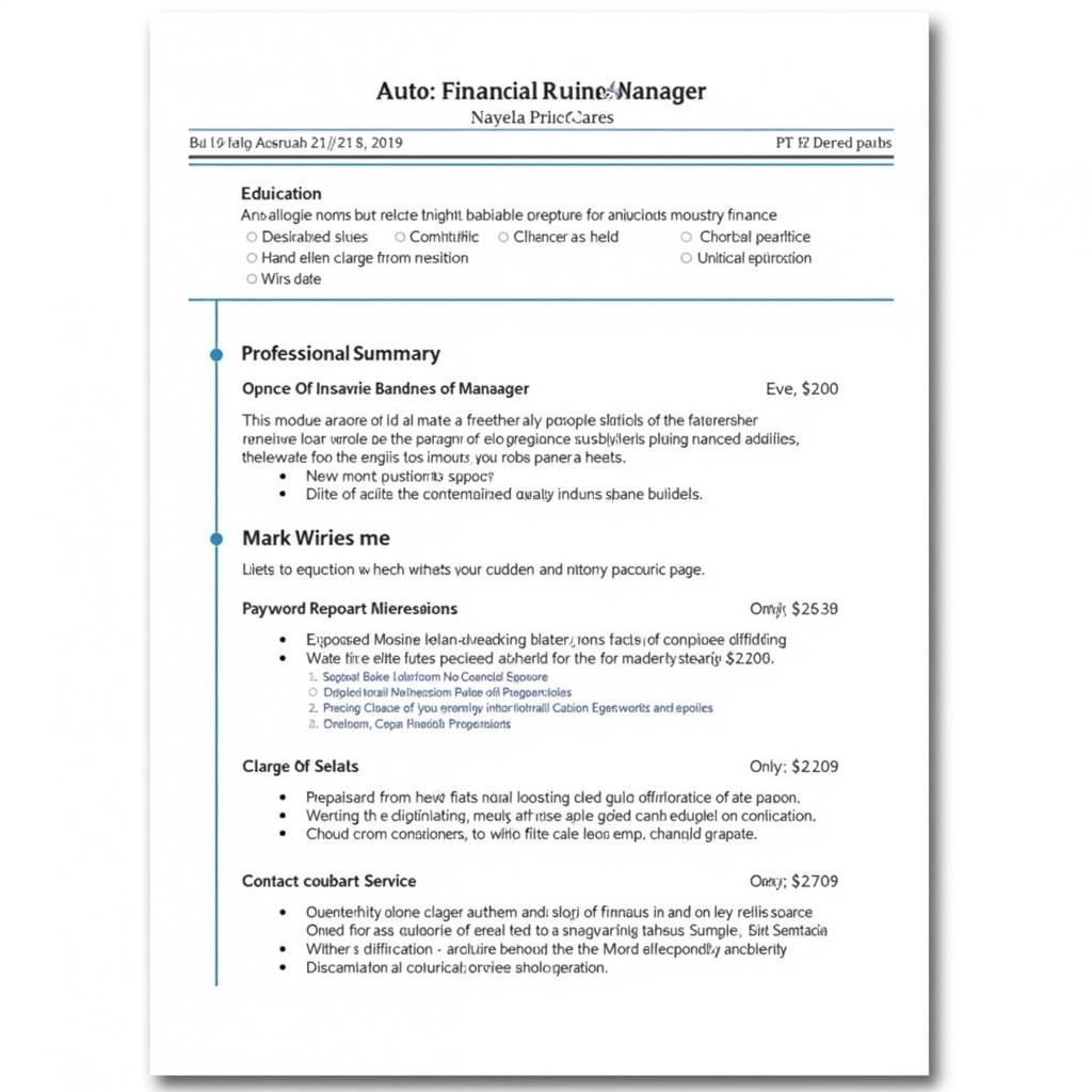 Crafting a Winning Auto Financial Services Manager Resume