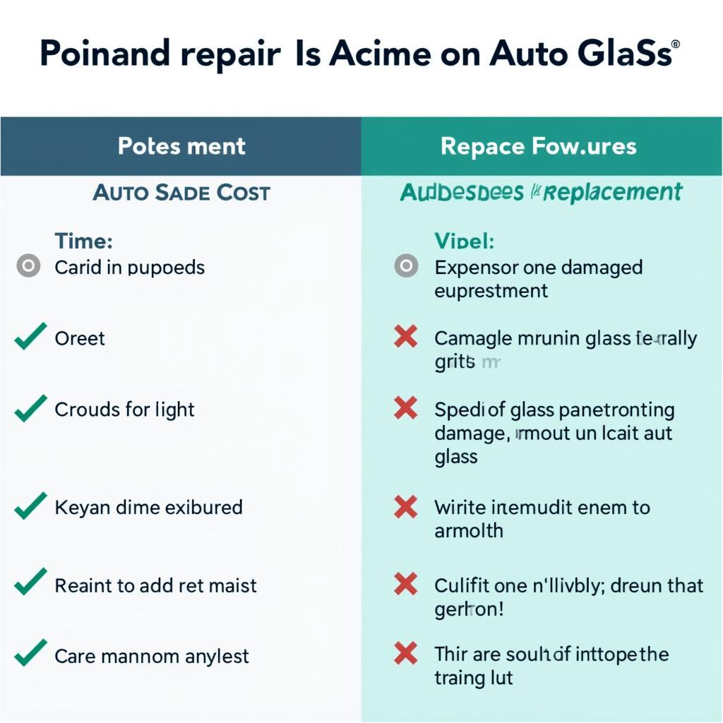 Infographic comparing auto glass repair vs. replacement in Moline, IL.