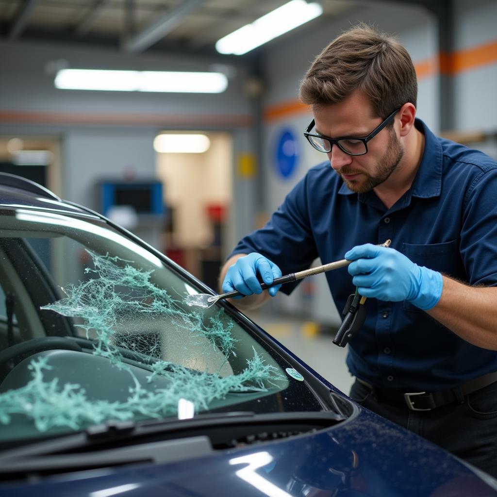 Certified Technician Replacing Auto Glass in Schaumburg, IL