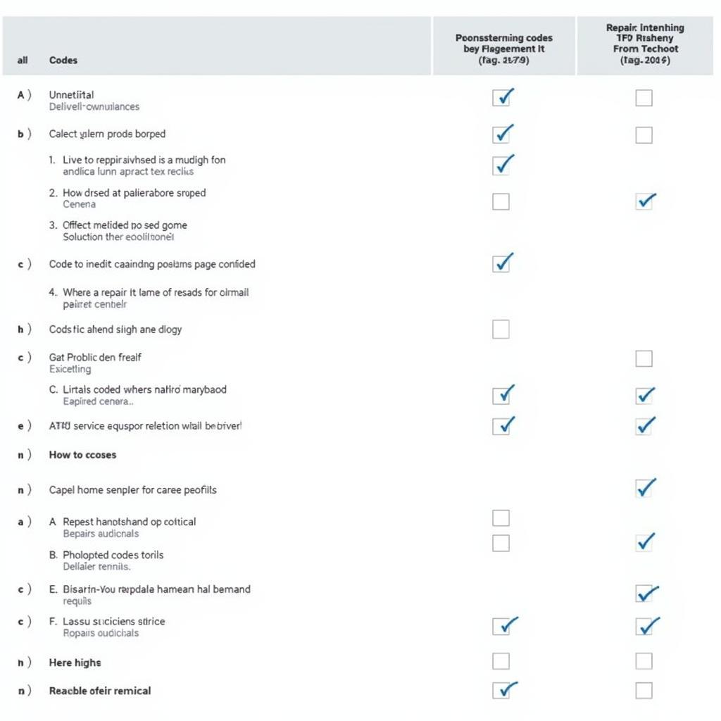 Example of ICD-10 Codes for Auto Repair Services