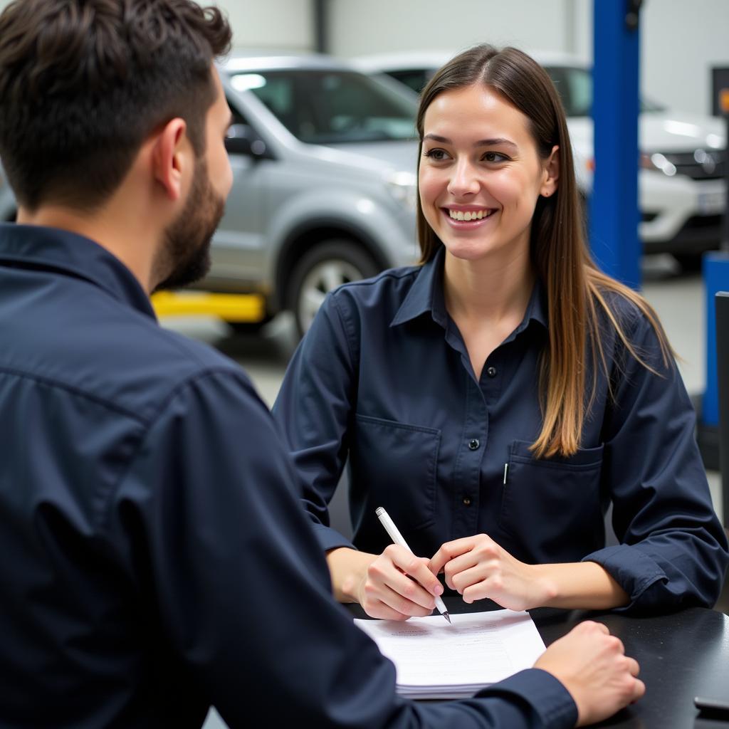 Auto Repair Customer Service Representative at Work