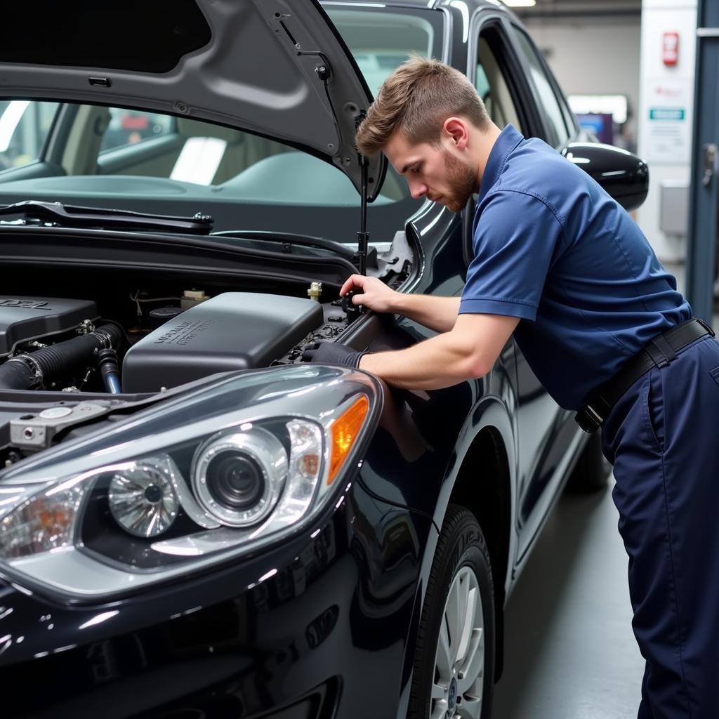 Car undergoing preventative maintenance in Pennsylvania