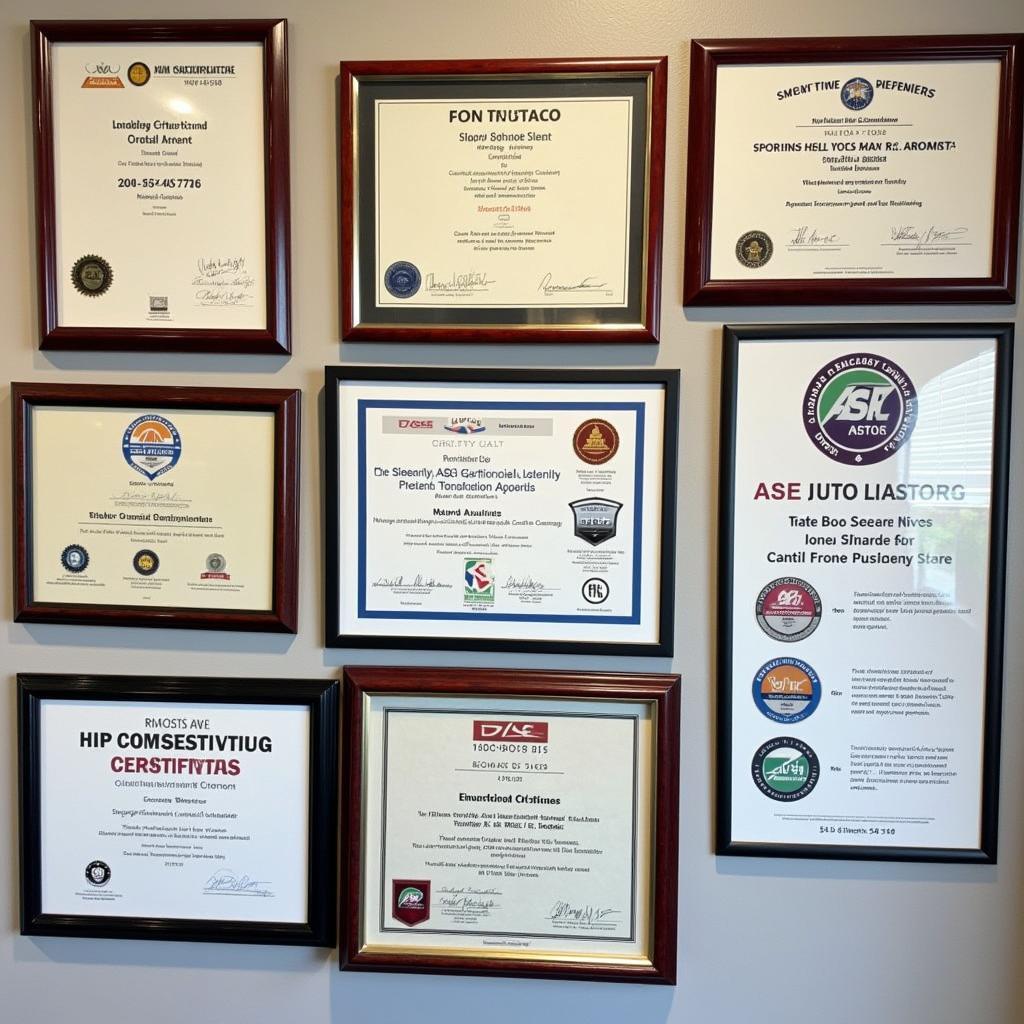 Auto Repair Service Orange County Certifications