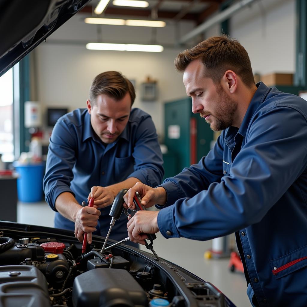 Auto Repair Shop in Gardenville performing a thorough vehicle inspection