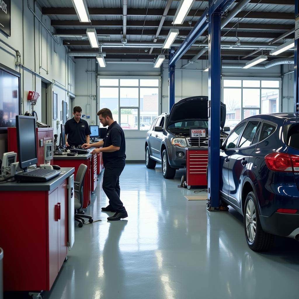 Modern Auto Repair Shop Interior