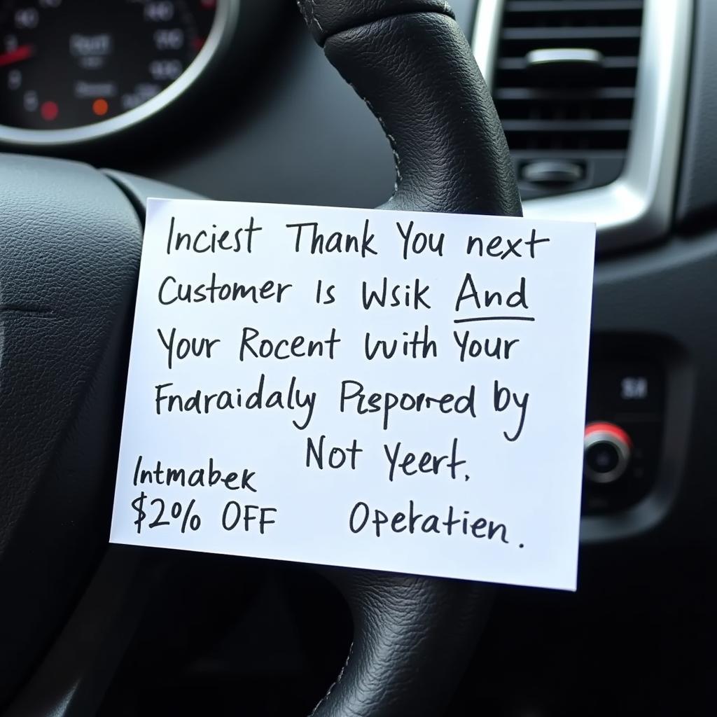 Example of a Thank You Note for Auto Repair Service