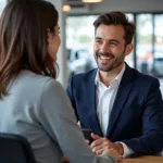 Auto Service Advisor Interacting with a Customer