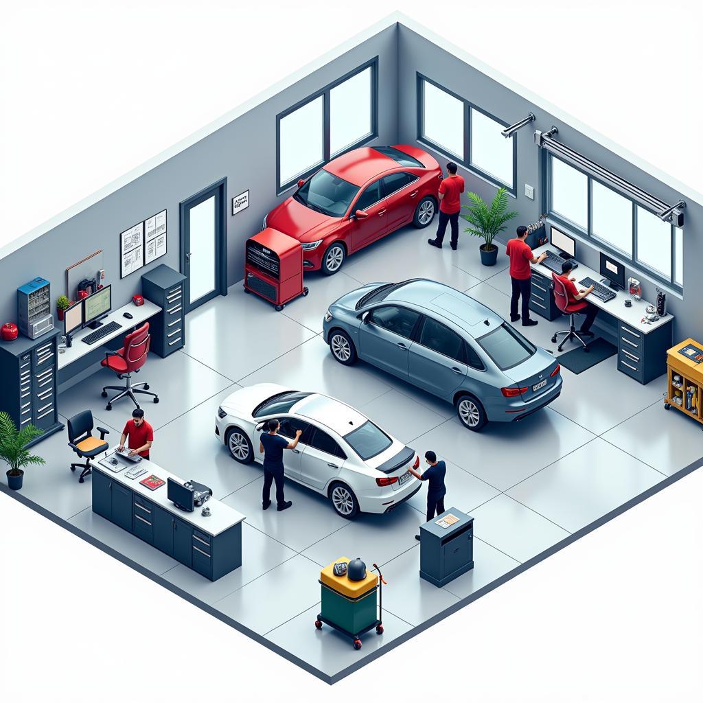 Efficient Auto Service Center Layout Design