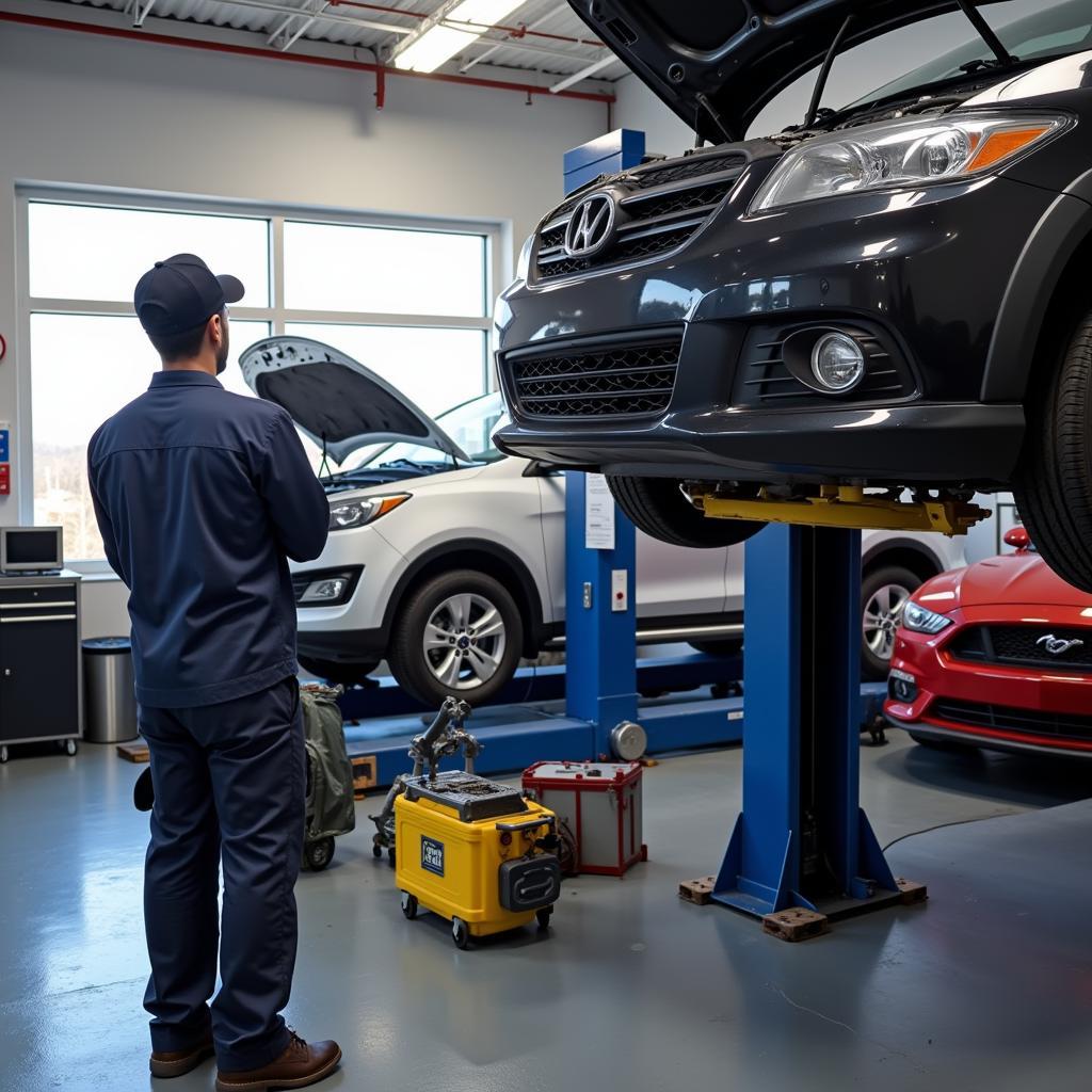 Car repair at an auto service centre in Brantford