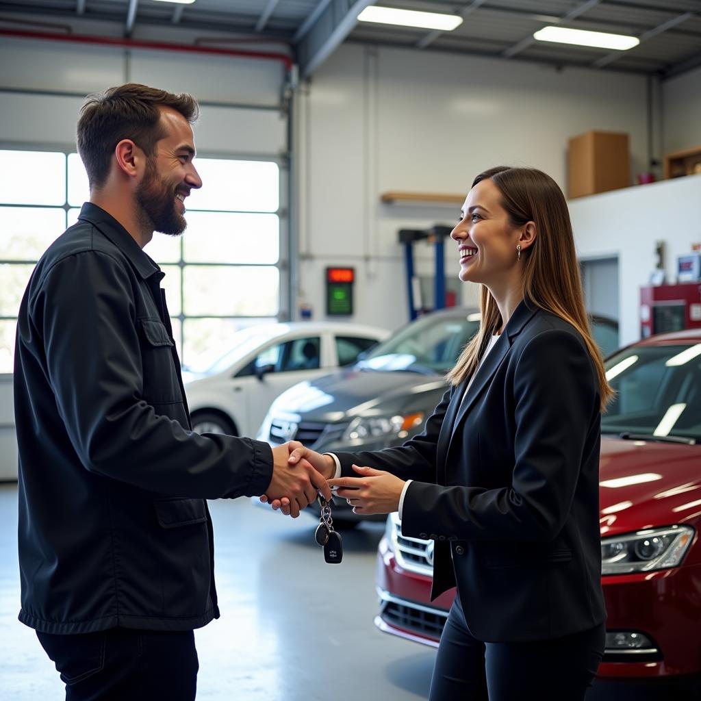 Auto Service Consultant Greeting Customer