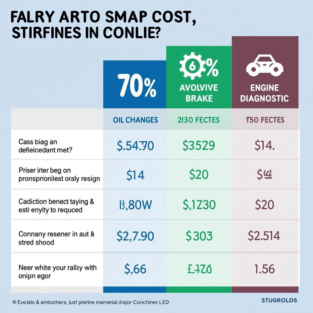 Auto Service Cost Comparison Chart