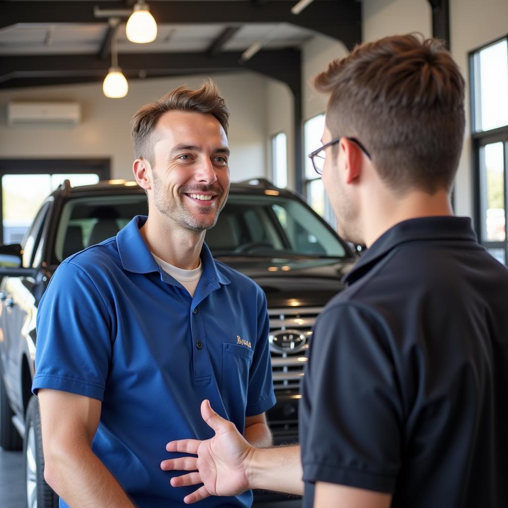 Customer Consultation at an Auto Service Center in Paradise Valley