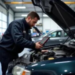 Mechanic Working on a Car in Drummondville QC