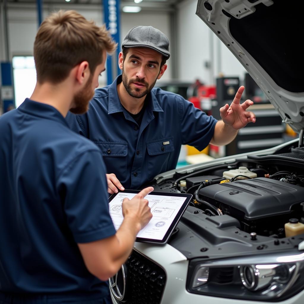 Consulting with an Auto Service Expert