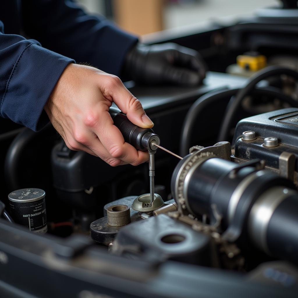 Checking fluids during vital auto service