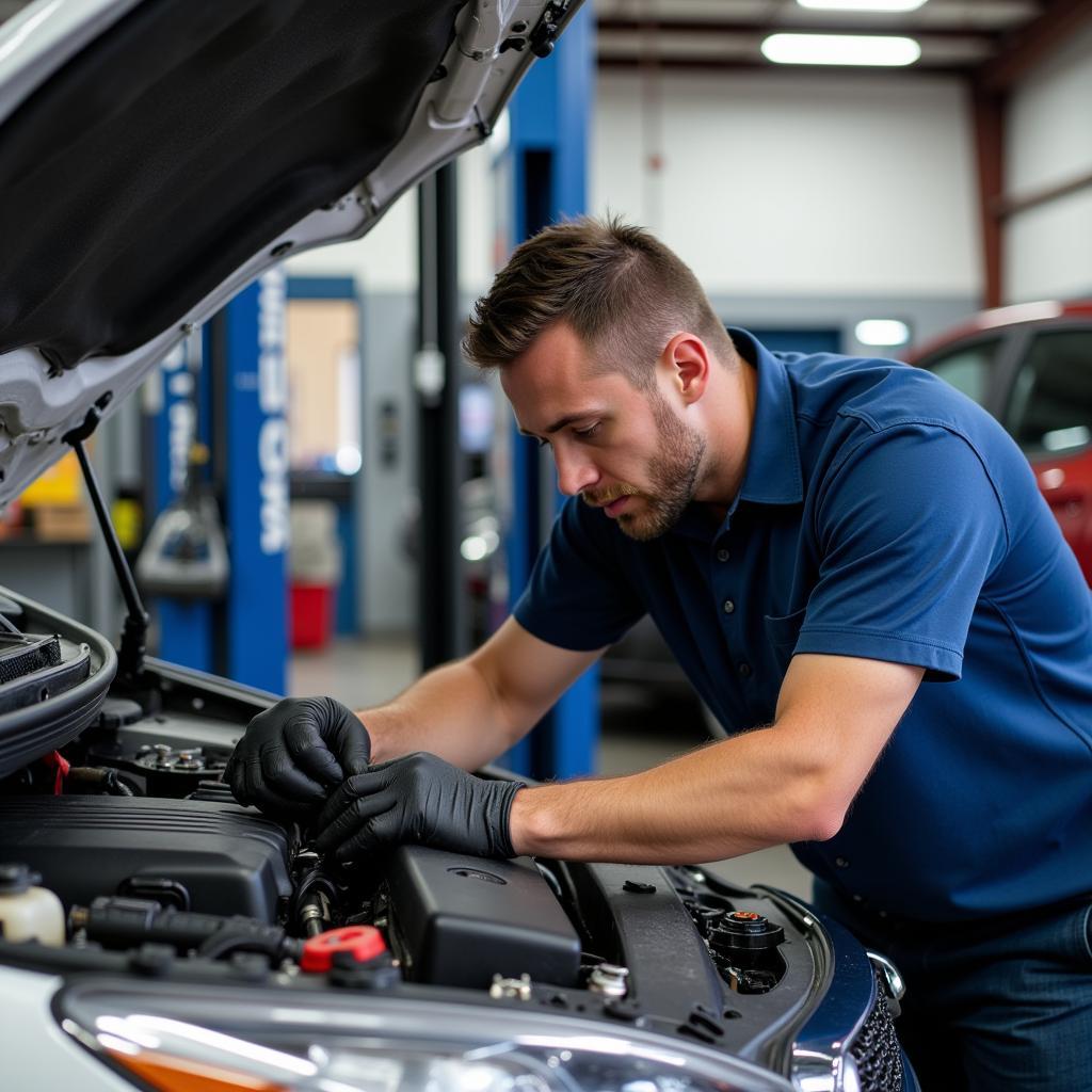 Mechanic Working on a Car in Gainesville, FL