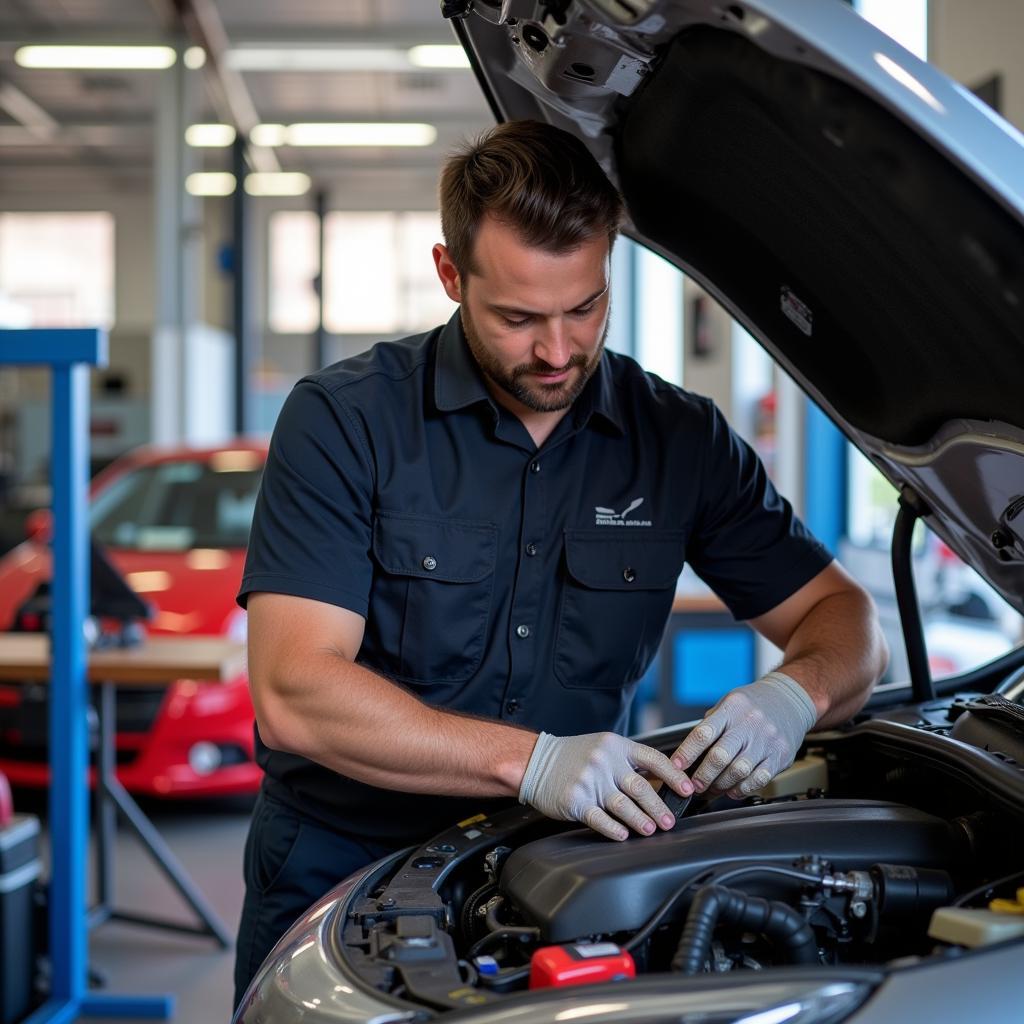 Mechanic Working on a Car in Green Valley AZ