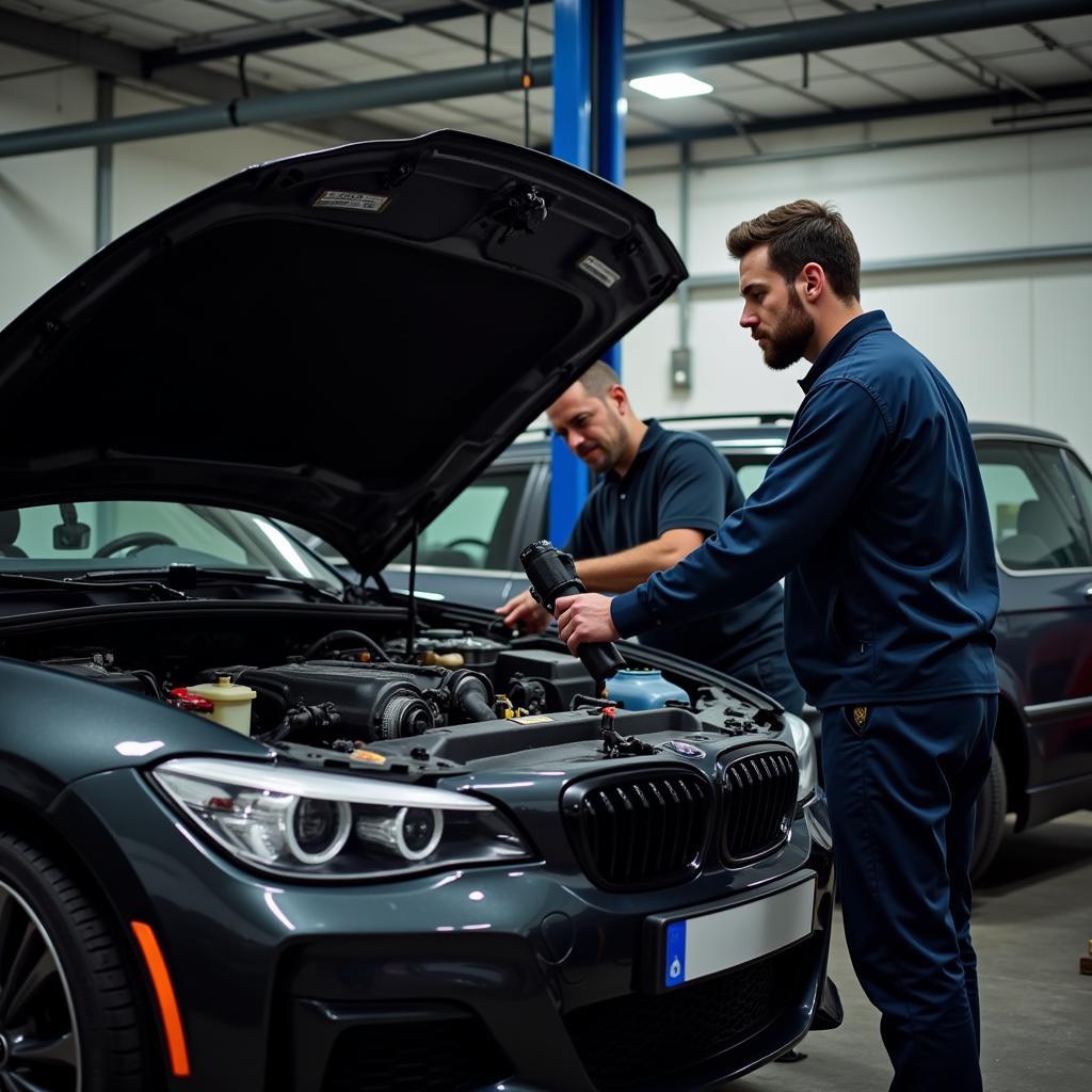 Mechanic Checking Car in Kerschoten