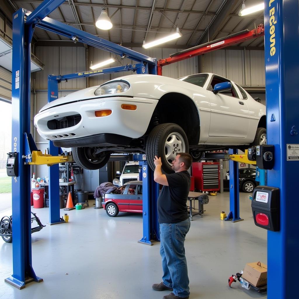 Car Undergoing Maintenance in Little Creek Base