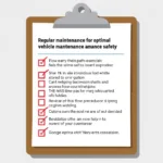 A checklist of essential car maintenance tasks including oil changes, tire rotations, brake inspections, and other services.