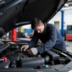 Certified Mechanic Working on a Car in Maule