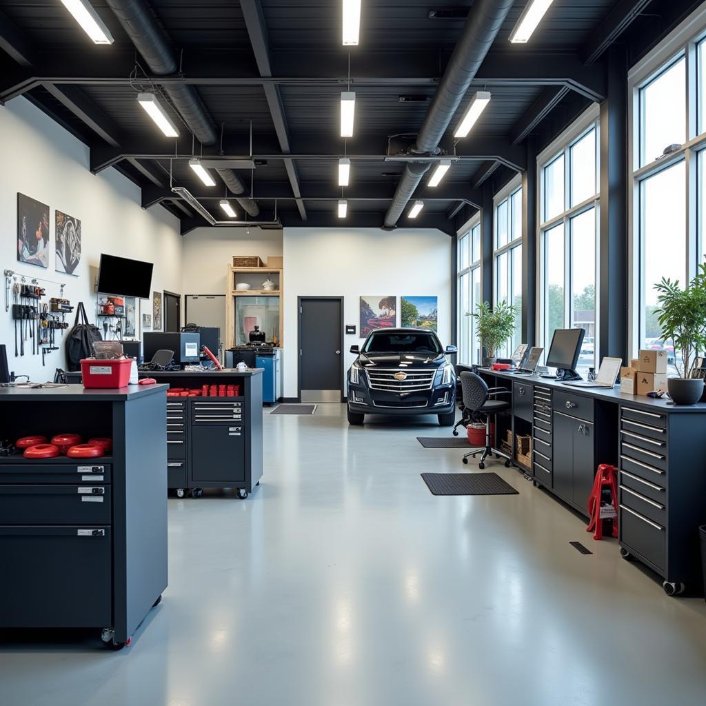 Modern and Clean Auto Service Shop Interior in Metairie