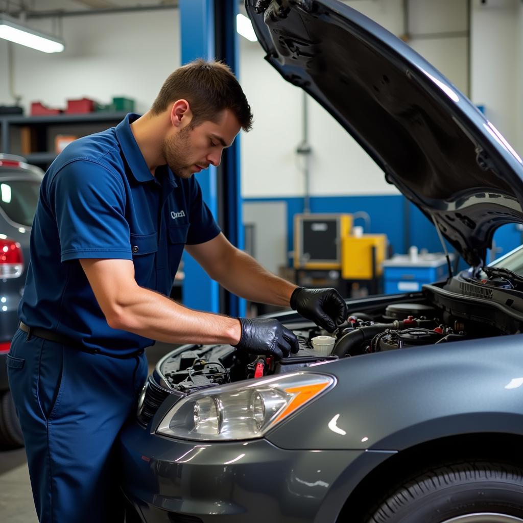 Mechanic Working on a Car in Ogden, UT