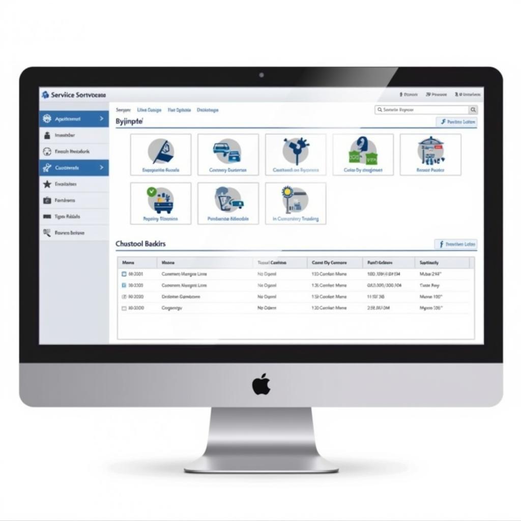 Modern Auto Service Software Interface on a Windows Computer