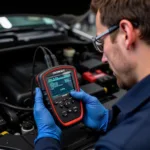 Auto Service Specialist Performing Diagnostics in North Royalton