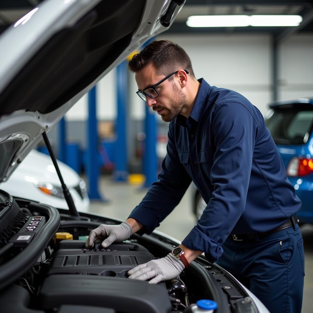 ASE Certified Technician Working on a Car in Kennesaw, GA