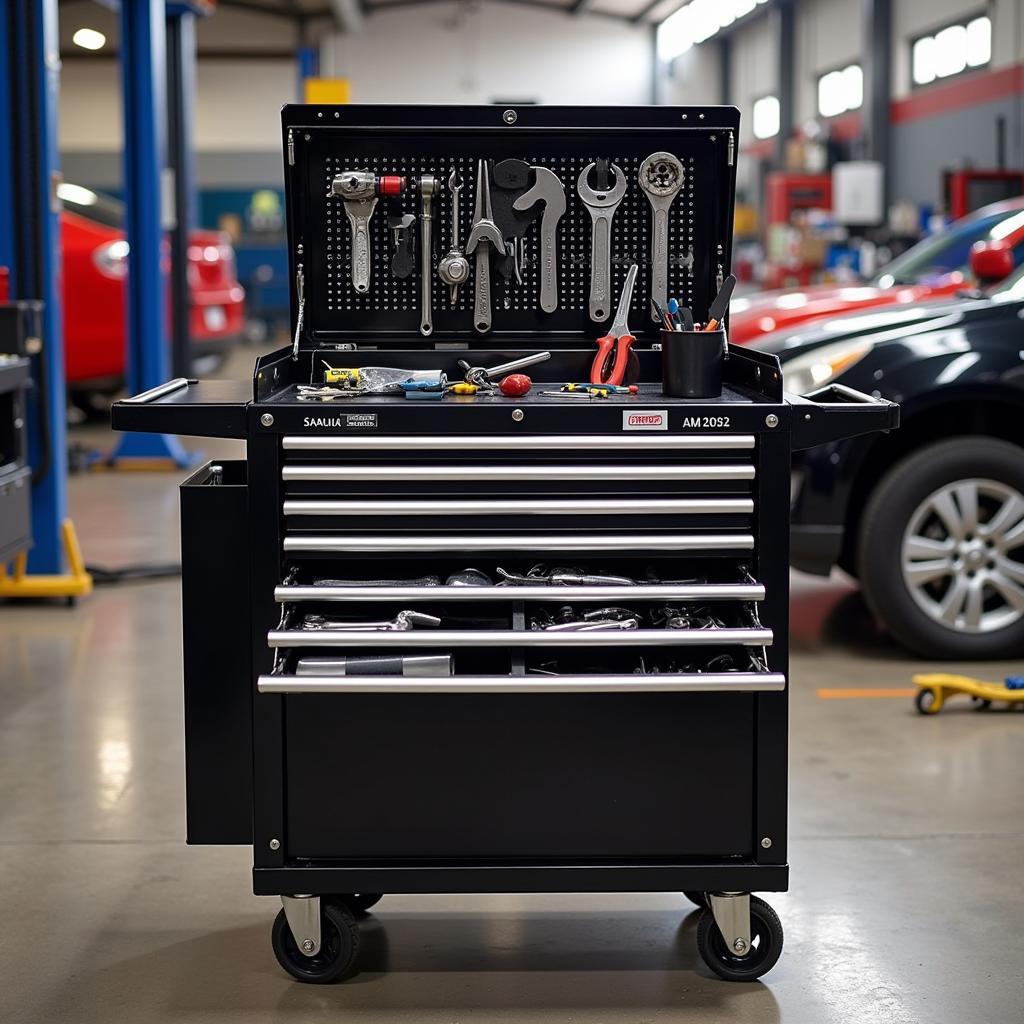 Organized Auto Service Tool Cart