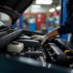 Mechanic Working on a Car in Vacaville, CA